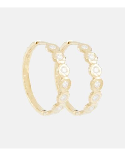 Octavia Elizabeth Edith 18kt Gold Hoop Earrings With Diamonds - White