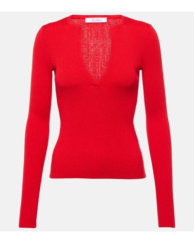 Max Mara Urlo Ribbed-knit Silk And Cashmere Jumper - Red