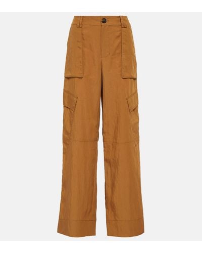 Vince Mid-rise Wide Cargo Trousers - Brown