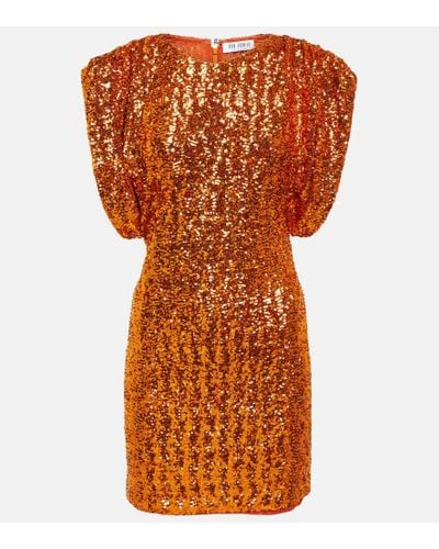 The Attico Annie Sequined Minidress - Orange
