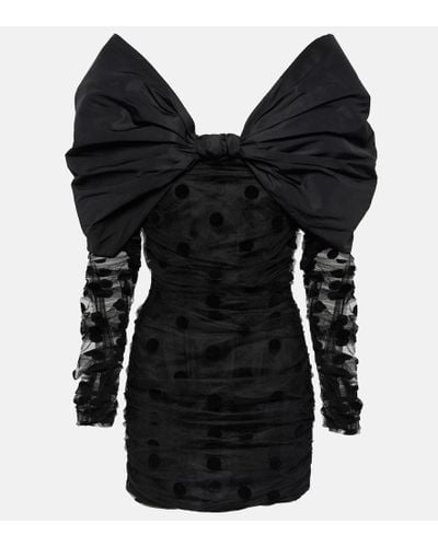 Nina Ricci Vestido corto en tul de lunares - Negro