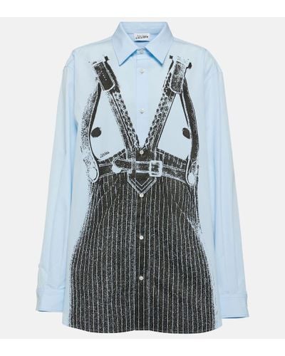 Jean Paul Gaultier Oversize-Hemd aus Baumwollpopeline - Blau