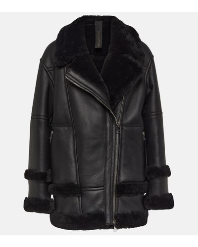 Blancha Leather And Shearling Jacket - Black