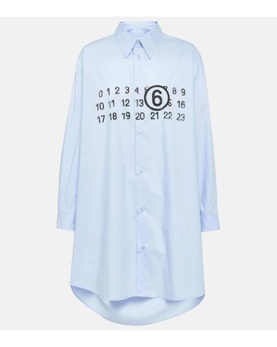 MM6 by Maison Martin Margiela Robe chemise imprimee en coton - Bleu
