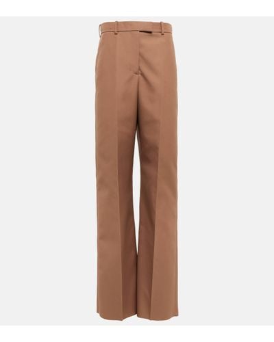 Valentino High-rise Wide-leg Trousers - Brown