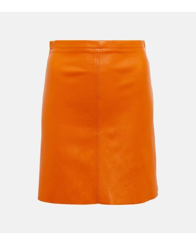 Stouls Mini-jupe Lucie 22 en cuir - Orange