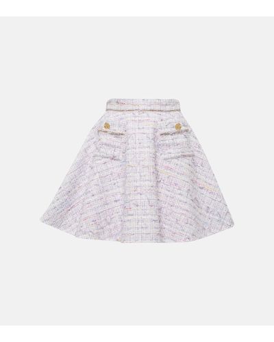 Nina Ricci Minifalda de tweed de tiro alto - Blanco