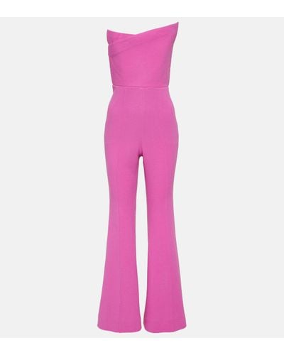 Roland Mouret Asymmetric Wool Jumpsuit - Pink