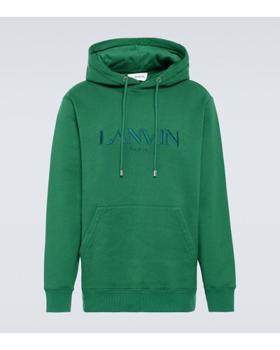 Lanvin Sweat-shirt a capuche en coton a logo - Vert