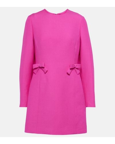 Valentino Vestido corto de Crepe Couture con lazo - Rosa