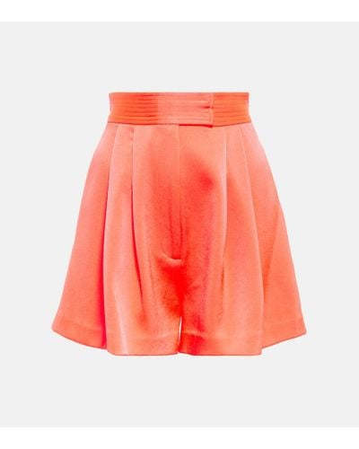 Alex Perry Porter Crepe Satin Shorts - Red
