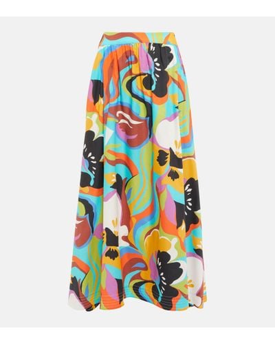 Etro Floral Cotton Maxi Skirt - White