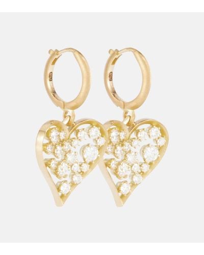Jade Trau Argollas Margot Heart de oro de 18 ct con diamantes - Metálico
