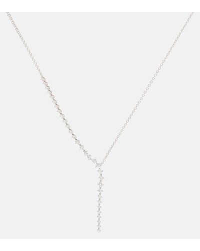 Melissa Kaye Collar Aria Cascade de oro de 18 ct con diamantes - Blanco