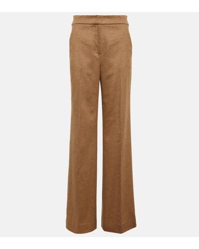 Veronica Beard High-rise Straight-fit Trousers - Brown