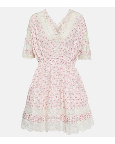 LoveShackFancy Minikleid Newton aus Baumwolle - Pink