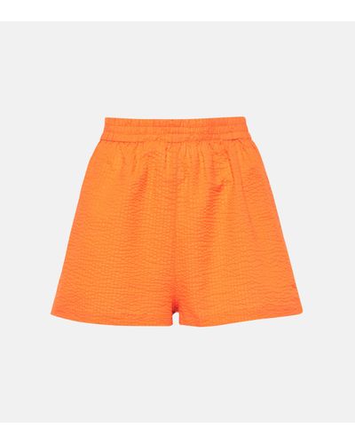 JADE Swim Mika Sheer Cotton Shorts - Orange