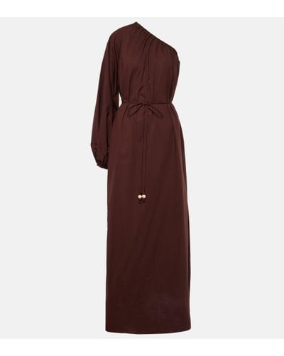 Faithfull The Brand Robe longue Amorosa asymetrique en coton - Violet