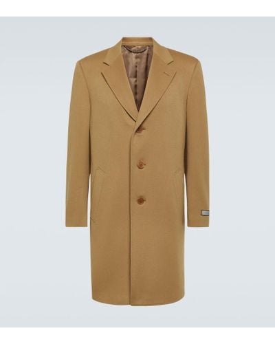 Canali Wool And Cashmere Overcoat - Natural