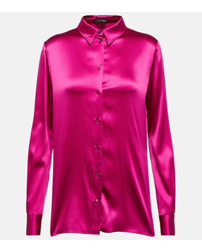Tom Ford Silk-blend Blouse - Pink