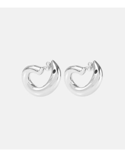 Bottega Veneta Sterling Silver Hoop Earrings - Metallic