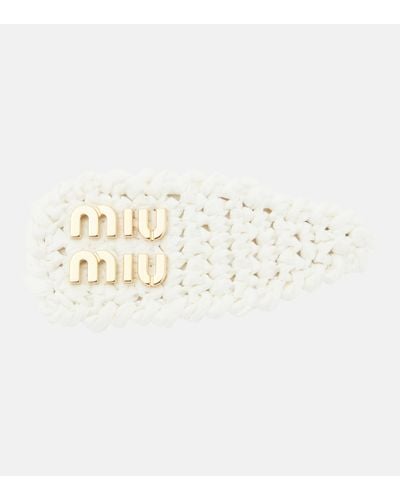 Miu Miu Barrette en crochet a logo - Neutre