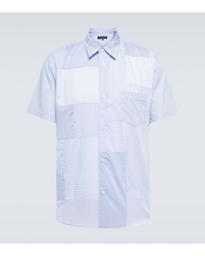 Comme des Garçons Comme Des Garcons Homme Patchwork Striped Cotton Shirt - Blue