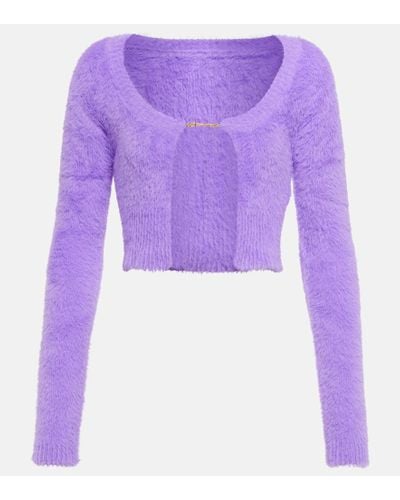 Jacquemus La Maille Neve Cropped-Cardigan - Lila