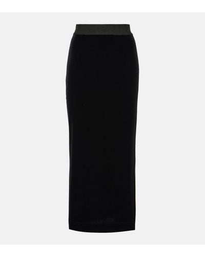 Dolce & Gabbana Velvet Pencil Skirt - Black