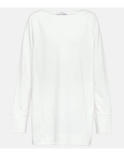 Max Mara Garibo Cotton-blend Jersey Top - White