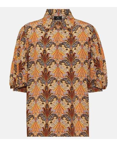Etro Bedruckte Bluse aus Seide - Braun