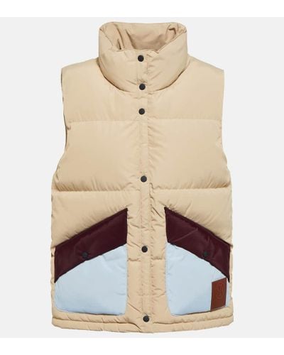Tory Sport Colorblocked Down Vest - Natural