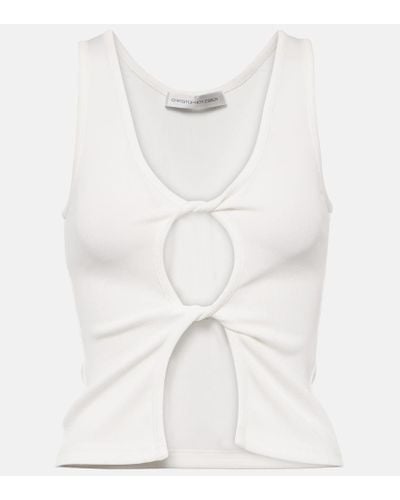 Christopher Esber Tank top in jersey con cut-out - Bianco