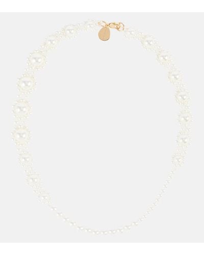 Simone Rocha Collar Daisy con perlas sinteticas - Blanco