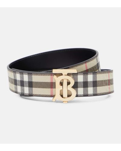 Burberry Tb Vintage Check Belt - Black