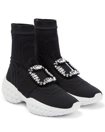 Roger Vivier Viv' Run Light Sock Sneakers - Black