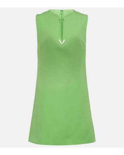 Valentino Crepe Couture Vgold Minidress - Green