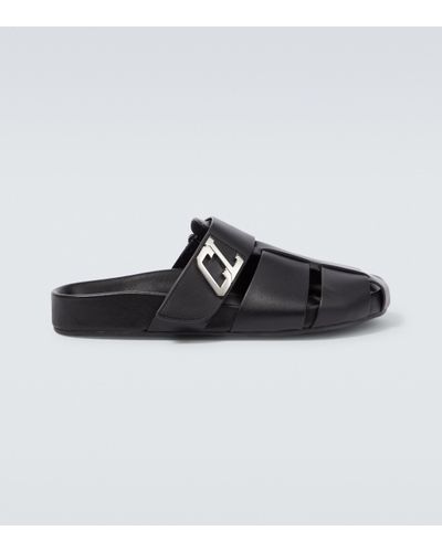 Christian Louboutin Abubizz Leather Slippers - Black