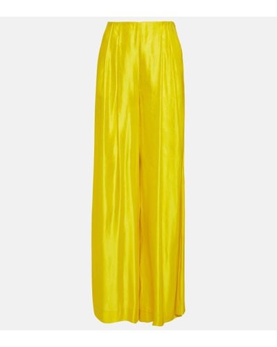 Dorothee Schumacher Hemp-blend Wide-leg Trousers - Yellow