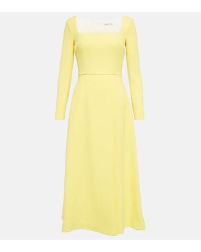 Emilia Wickstead Glenda Pencil Wool Midi Dress - Yellow