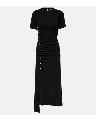 Rabanne Pleated Jersey Maxi Dress - Black