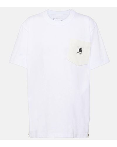Sacai X Carhartt – T-shirt en coton - Blanc