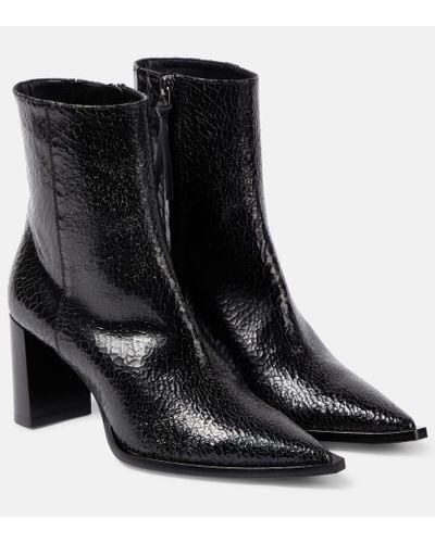 Dorothee Schumacher Crackle Edginess Leather Ankle Boots - Black