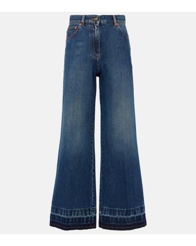 Valentino High-Rise Flared Jeans - Blau
