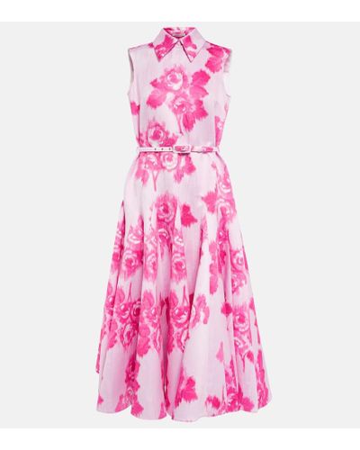 Emilia Wickstead Hemdblusenkleid Monique aus Taft-Faille - Pink