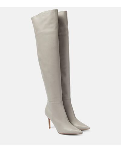 Gianvito Rossi Jules Leather Over-the-knee Boots - Grey