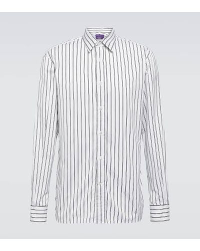 Ralph Lauren Purple Label Camisa de algodon a rayas - Blanco