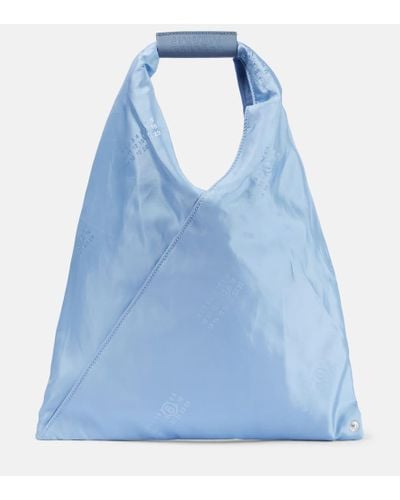 MM6 by Maison Martin Margiela Japanese Small Leather-trimmed Tote - Blue