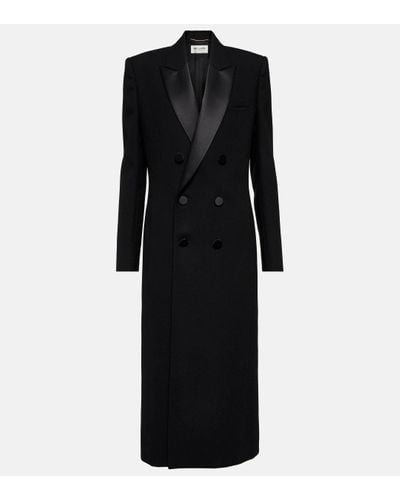 Saint Laurent Double-breasted Wool Crepe Tuxedo Coat - Black
