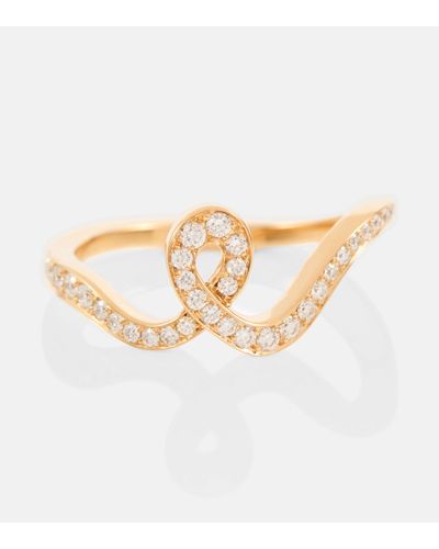 Sophie Bille Brahe Ruban De Diamant 18kt Yellow Gold Ring With Diamonds - White